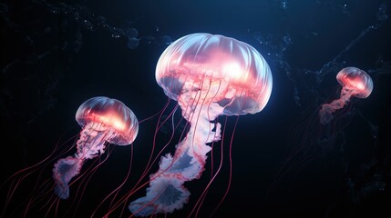 Obraz premium Moon jellyfish UHD wallpaper