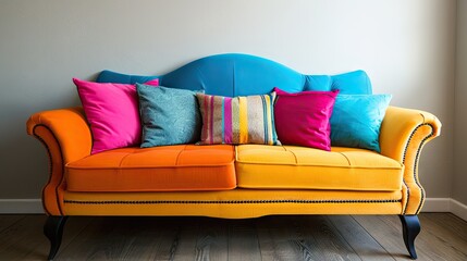 Rainbow Dreamland: A Vibrant Couch Oasis