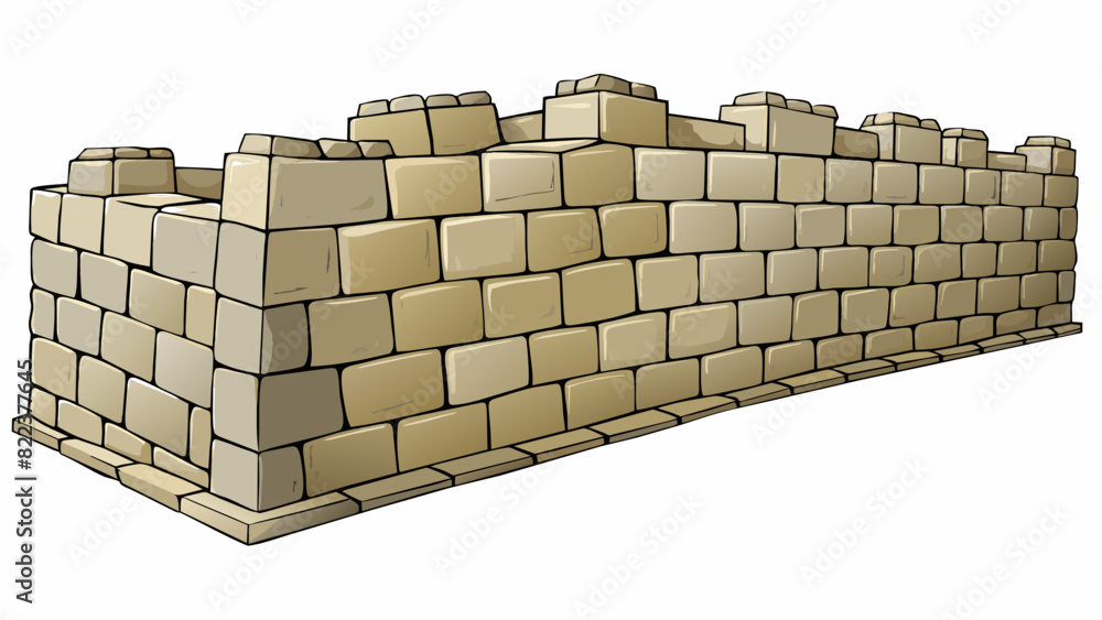 Poster a thick stone wall lines the perimeter of an ancient fortress. its surface is rough and uneven showc