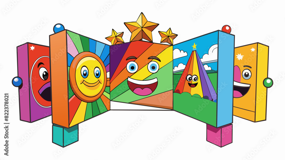 Poster a vibrant painting on a white wall evoking different emotions and thoughts in each person who views 