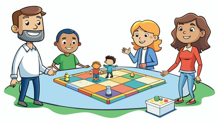 Characteristics Encourages fairness and inclusivity requires equal participation applies to a designated activity or event family game night.. Cartoon Vector
