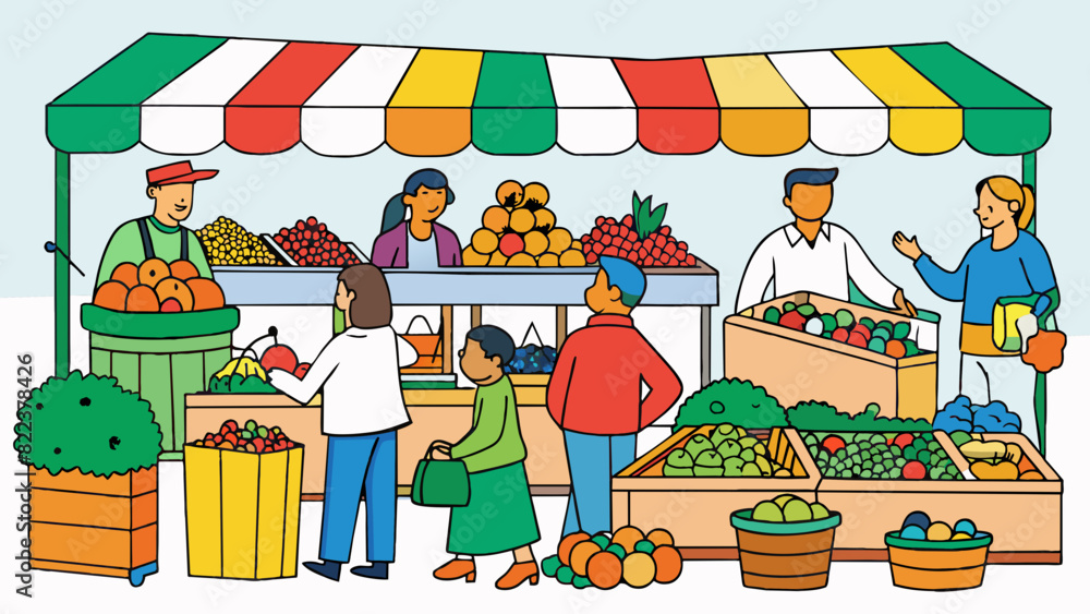Poster in the bustling market tour you are greeted with an array of sights sounds and smells. colorful stal
