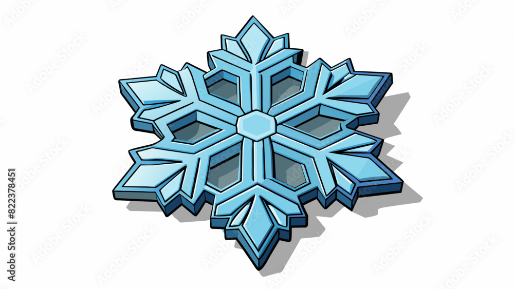 Poster in the solid phase the snowflake lies delicately on the ground its intricate crystalline structure r