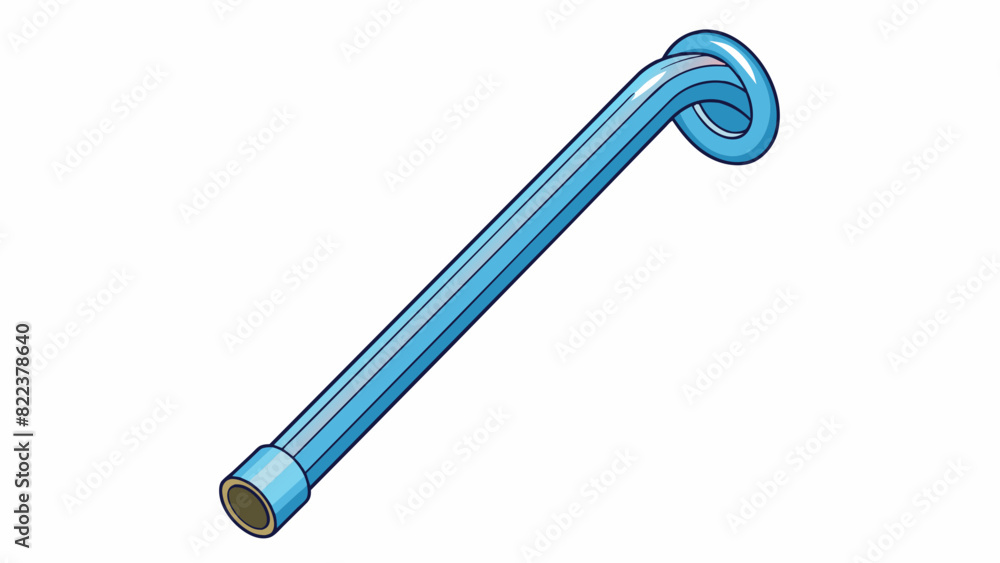 Aufkleber Plastic Straw A thin hollow tube with a shiny surface and a small bend at one end. It is lightweight and allows for easy sipping.. Cartoon Vector