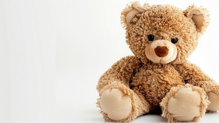 Cute teddy bear isolated on white background. generative ai