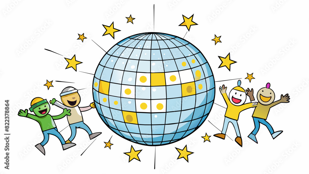 Poster the bright flashing lights of the disco ball produced a lively and energetic effect on the dancers m