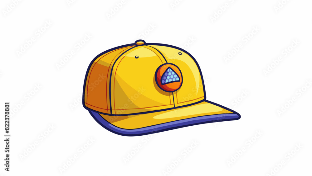 Poster the cap had a retro feel with a vibrant yellow color and an embroidered logo on the front. it had a 