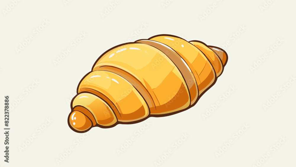 Poster The buttery flaky croissant melted in my mouth with each bite its delicate layers revealing a subtle hint of sweetness from the perfectly caramelized. Cartoon Vector