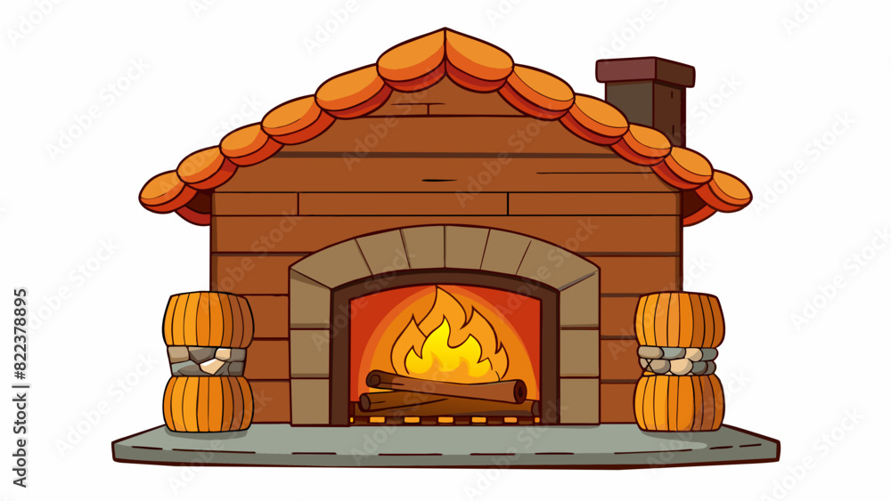 Poster the cozy fireplace in the cabin warmed the room with its gentle heat creating a welcoming and inviti