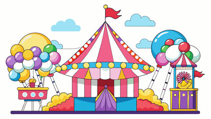 The carnival was a cacophony of bright lights loud music and delicious smells. I could hear children laughing as they rode the carousel and the. Cartoon Vector