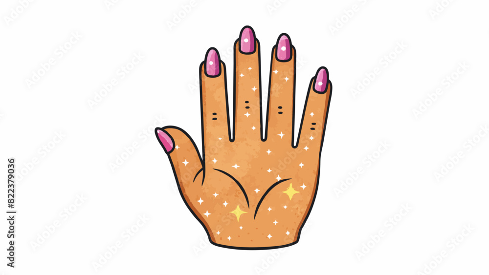 Poster the hand was soft and delicate with slender fingers adorned with glittery nail polish and sparkling 