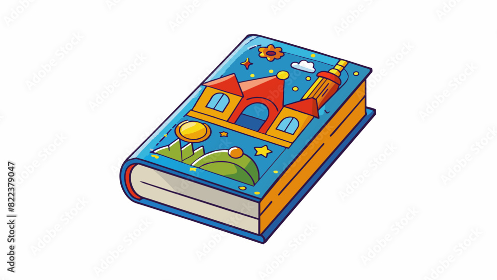 Poster the front of a book is the cover usually made of thick paper or cardstock. it is adorned with colorf