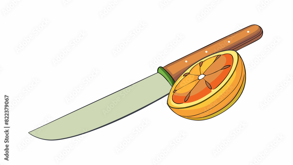 Poster The knife had a razorthin edge that easily sliced through the soft fruit making meal preparation a breeze.. Cartoon Vector