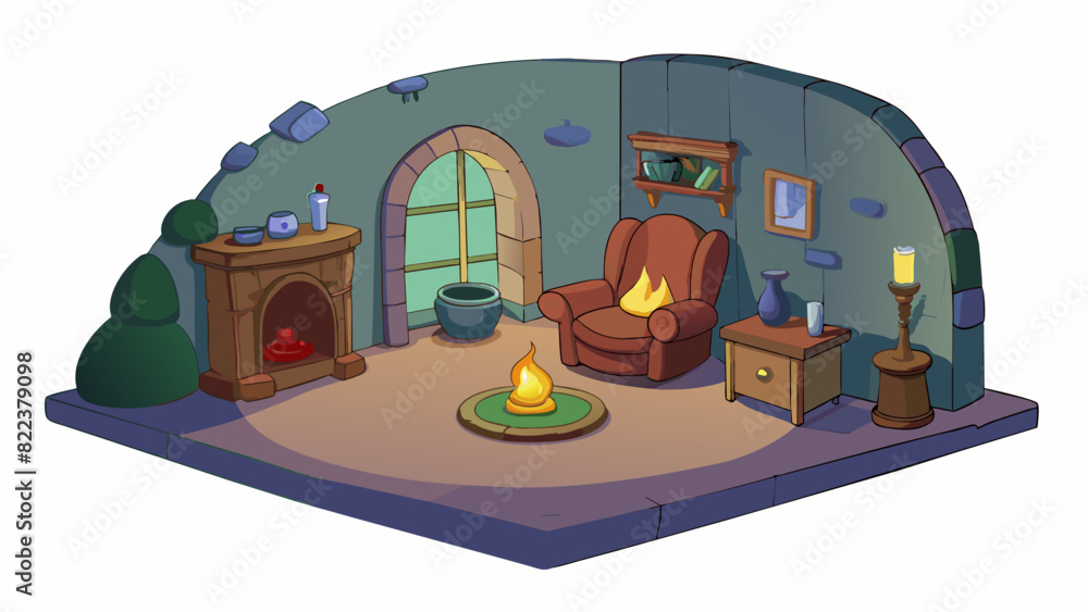 Poster  The light is subtle and constantly changing creating a cozy and intimate ambiance.. Cartoon Vector