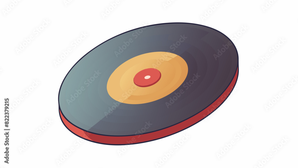 Poster The record was made of a thin flexible material that could easily bend without breaking. One side was entirely smooth while the other had small raised. Cartoon Vector