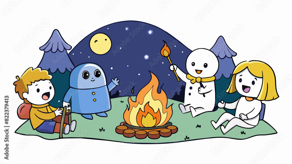 Poster the warm evening air is filled with the chirping of crickets and the flicker of fireflies. as the su