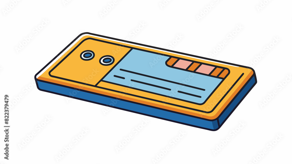 Poster This ticket is made of sy plastic and is rectangular in shape. It has a strip of magnetic material on the back which is used for scanning and tracking. Cartoon Vector