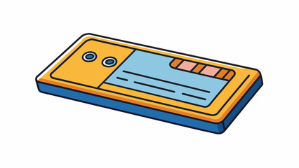 This ticket is made of sy plastic and is rectangular in shape. It has a strip of magnetic material on the back which is used for scanning and tracking. Cartoon Vector