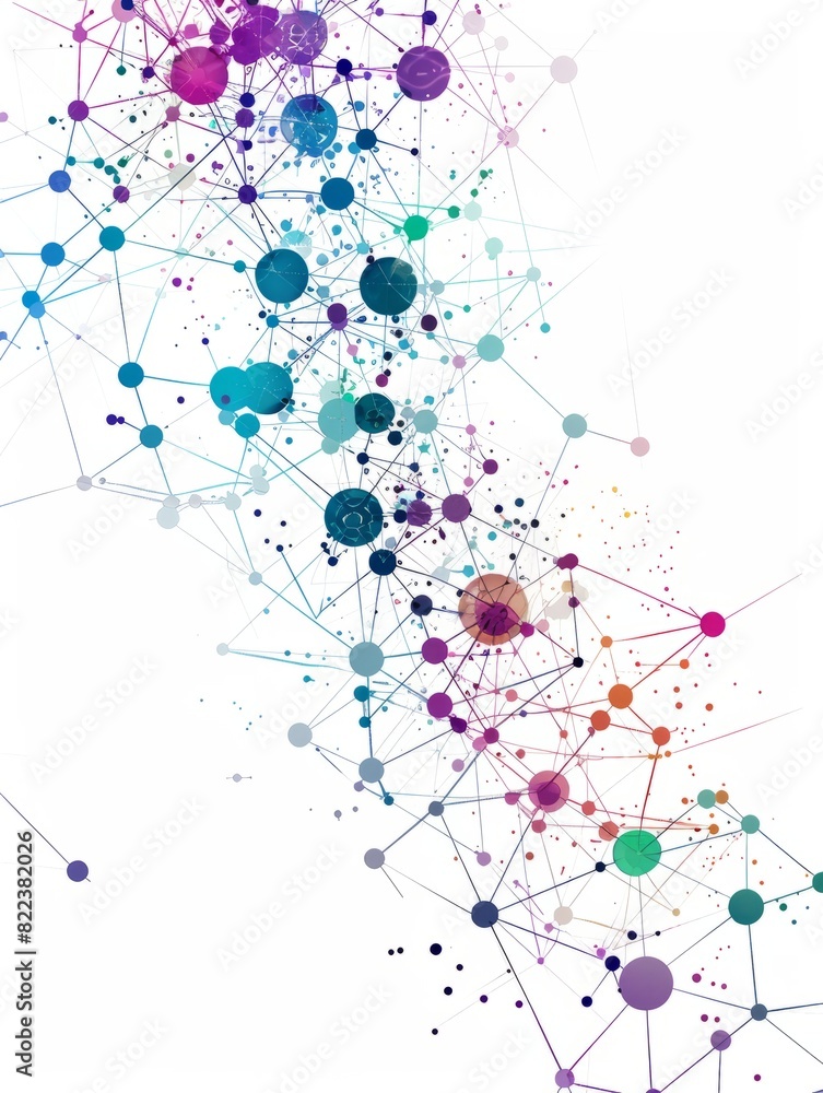 Aufkleber design an illustration that visualizes the expansion of a business network, using interconnected nod