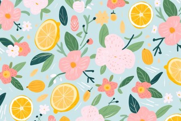 Seamless pattern with fruits Background	
