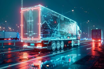 3D Visualization of a Futuristic Smart Truck with IoT Technology for Enhanced Delivery Efficiency and Safety