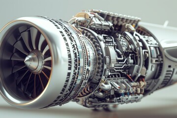 Detailed 3D Illustration of an Aircraft Engine Model for Cargo Planes Design