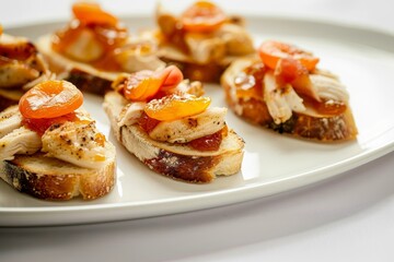 Savory Apricot Chicken Bruschetta with Fontina and Prosciutto