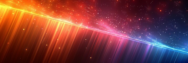 Multicolored stars and lines create a vibrant backdrop in this abstract digital artwork