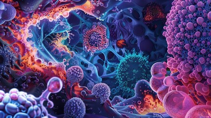 Obraz premium Vivid artistic illustration of abstract cellular formations