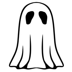 Cute Ghost Cartoon With Vector Style