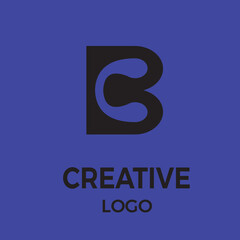 Fototapeta premium The logo with the initials BC, the concept of combining two letters in one object, is simple and easy to apply
