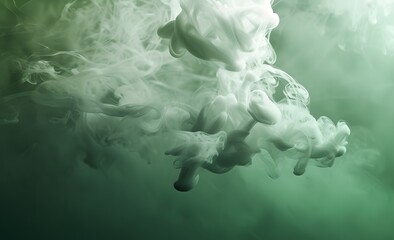 White Smoke on Green Background with Gradient Effect