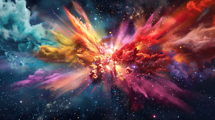 Colorful Explosion in Space