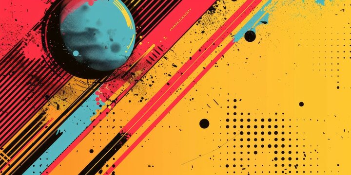 Colorful background with a sphere placed on top, creating a dynamic and visually striking composition