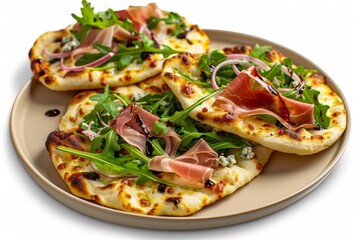 Tempting Arugula-Prosciutto Flatbread Pizzas with Fennel and Gorgonzola