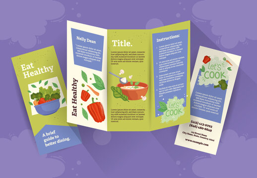 Colorful Healthy Cooking Food Vegetables Tips Template
