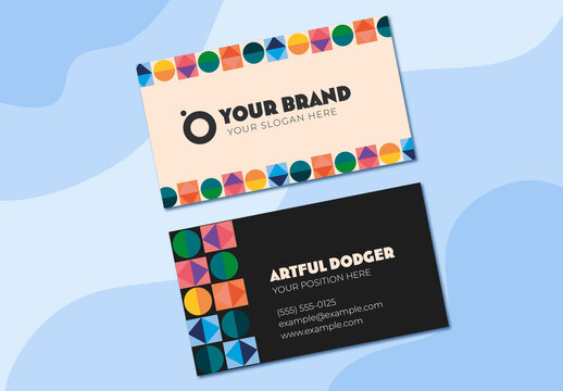 Black and Beige Abstract Business Card
