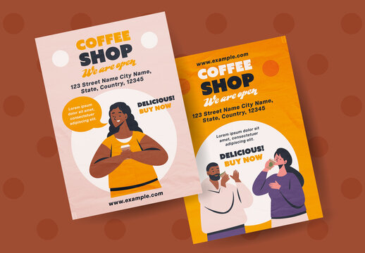Modern Coffee Shop Promotion Flyer Template