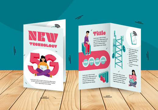 Red Teal Modern 5G Mobile Connection Brochure Template