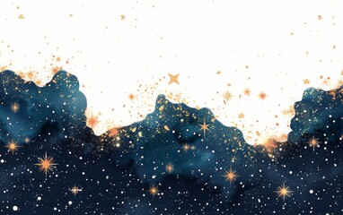 Chic constellation invitation card in cadet blue, rosy brown, and dark slate grey with elegant typography & star patterns. Perfect for events.