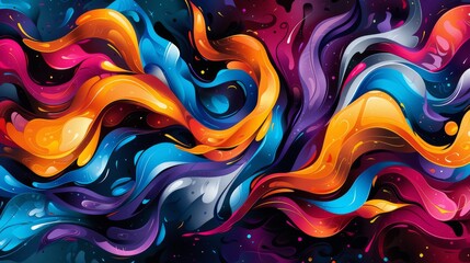 Obraz premium Mesmerizing Abstract Composition Depicting a Whirlpool of Vivid Colors and Fluid Motion.