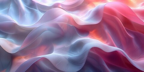 Fototapeta premium Vivid abstract painting featuring a dynamic wave in red, white, and blue colors, creating a sense of movement and energy