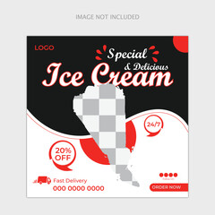 Premium vector special delicious ice cream social media post or modern banner design template