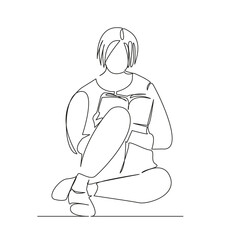 girl student reading a book