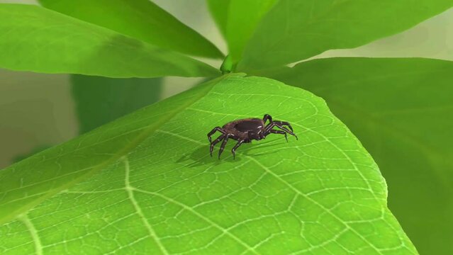 Castor Bean tick on leaf