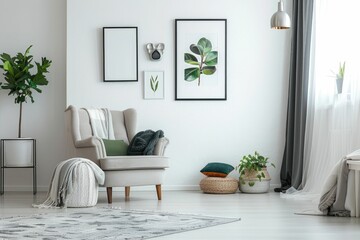 interior of a room with a chair
