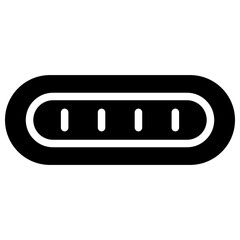usb type c solid icon