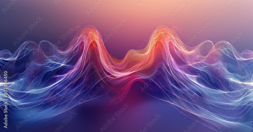 Poster design a vector artwork showcasing the movement and energy of sound waves in a wave. generative ai.