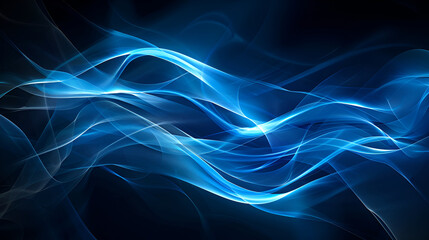 Obraz premium Blue Digital Waves ,Abstract minimalistic blue futuristic background ,Abstract blue wave wallpaper ,Abstract background of glowing lines in bright neon colours on a dark background