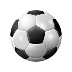 Soccer ball. Vector 3D clipart isolated on white background.